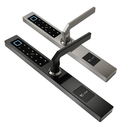 유럽 장붓 구멍 블루투스 TTLock 지문 잠금 장치, 알루미늄 유리 도어용 전자 스마트 도어락 2