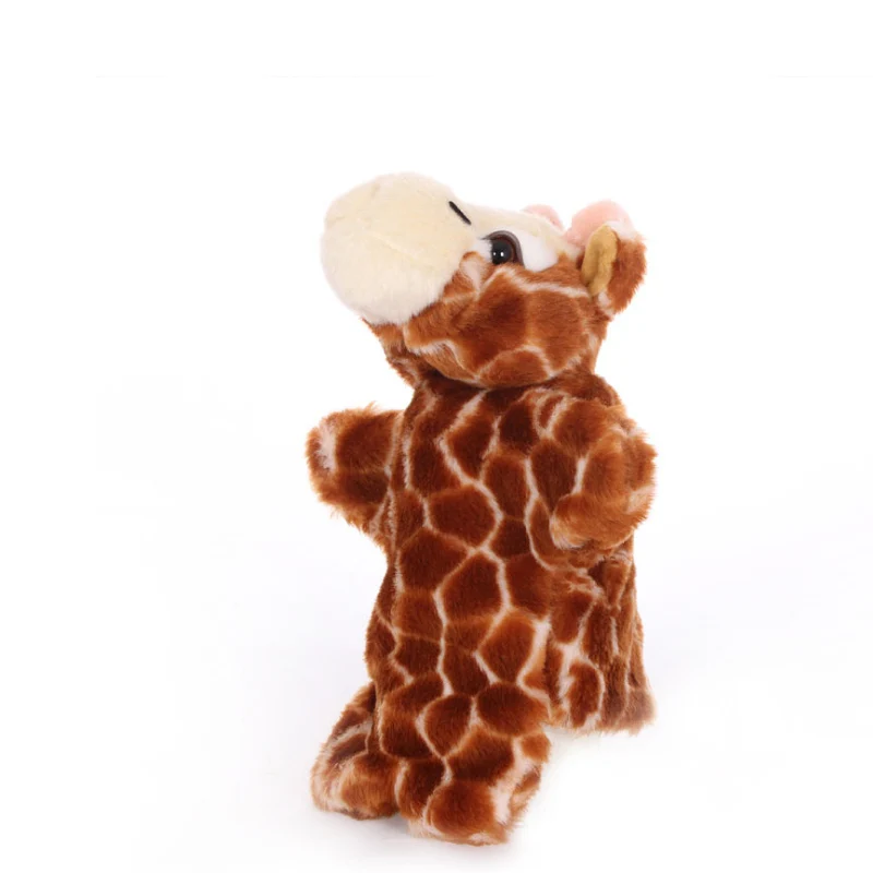 Животное ручная марионетка плюшевая мягкая набивная кукла игрушка прекрасная детская кукла панда обезьяна плюшевая игрушка тигр для детей подарок на день рождения - Цвет: giraffe