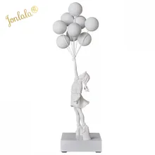 Globo de lujo de chica, estatuas Banksy, globos voladores, escultura artística de niña, artesanía de resina, decoración del hogar, regalo de Navidad de 57cm