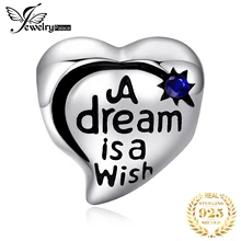 JewelryPalace Винтаж сердце создано сапфир падающая звезда Dream Catcher 925 пробы Серебряный Шарм бисера Fit Браслеты