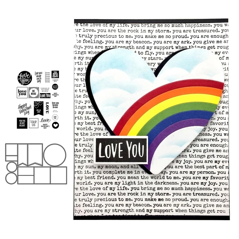 Patrón de corazón Fondo Corte De Metales Die scrapbooking relieve muere plantilla