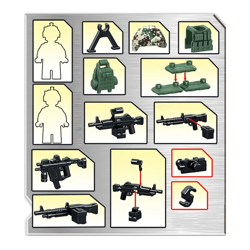 DIY SWAT команда Фигурки строительные блоки военный солдат мини куклы кирпичи