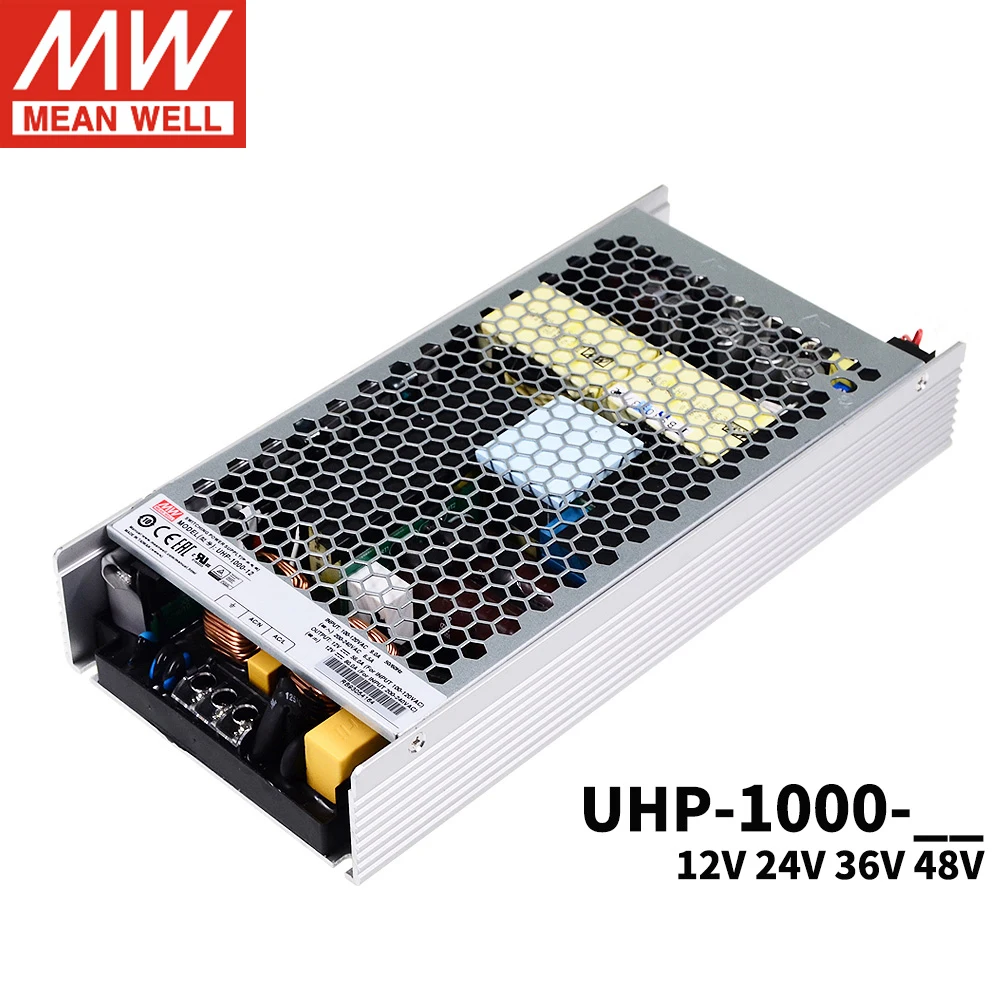 Meanwell UHP-1000 источника питания 12V 24V 36V 48V DC Выход тонкий тип PFC переключатель функций