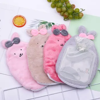 

1pc Winter Cartoon Rabbit Hot Water Bottle PVC Stress Relief Therapy Hot Water Bag With Knitted Soft Cozy Cover Hand Warmer