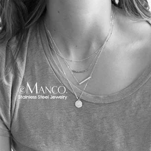 EManco 316L ожерелье из нержавеющей стали серое дамское ожерелье с подвеской из хрустального камня женские ожерелья-Чокеры ювелирные изделия