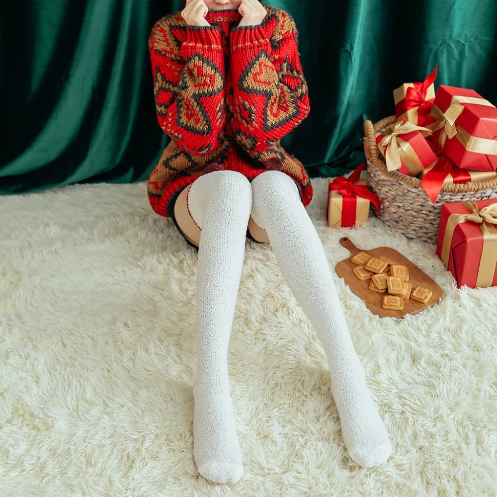 Fashion Women Unisex Casual Christmas Printed Long stockings Socks for girl teens cycling winter  (32)