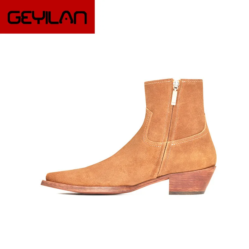 

New Classic Brand Design Genuine Leather Men Ankle Boots Fashion Autumn Winter High Quality Chelsea Boots Dress Platform Boots