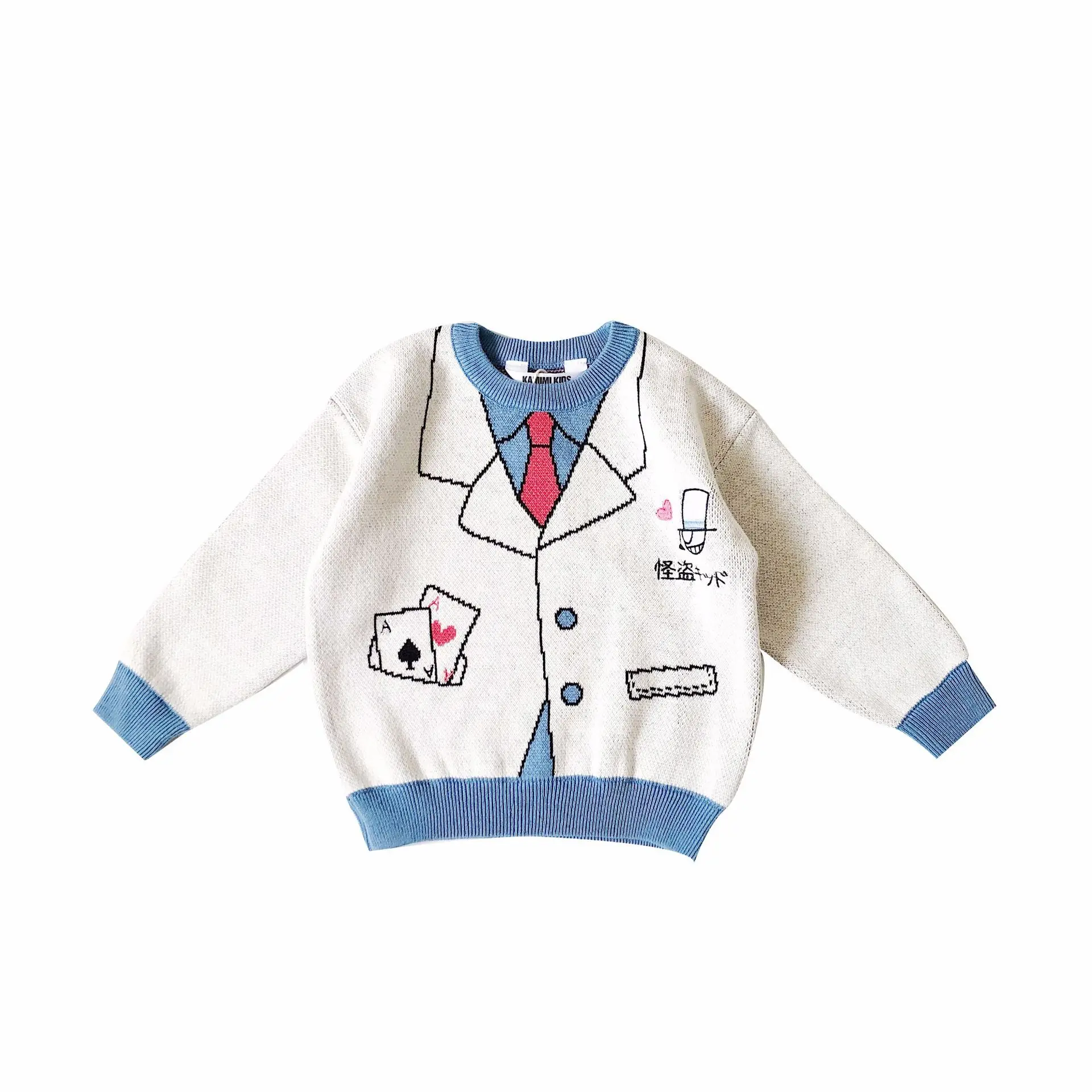 Tonytaobaby/осенне-зимняя одежда набор для покера в мультяшном стиле для мальчиков и девочек, Детский свитер свитера для мальчиков и девочек