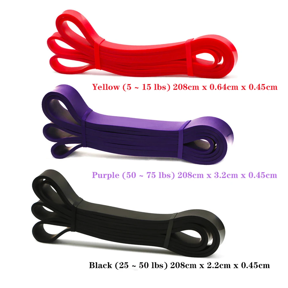 Set De 5 Bandes De Traction Élastiques - Résistance De 5 à 125 Lbs - Pour Musculation Et Fitness