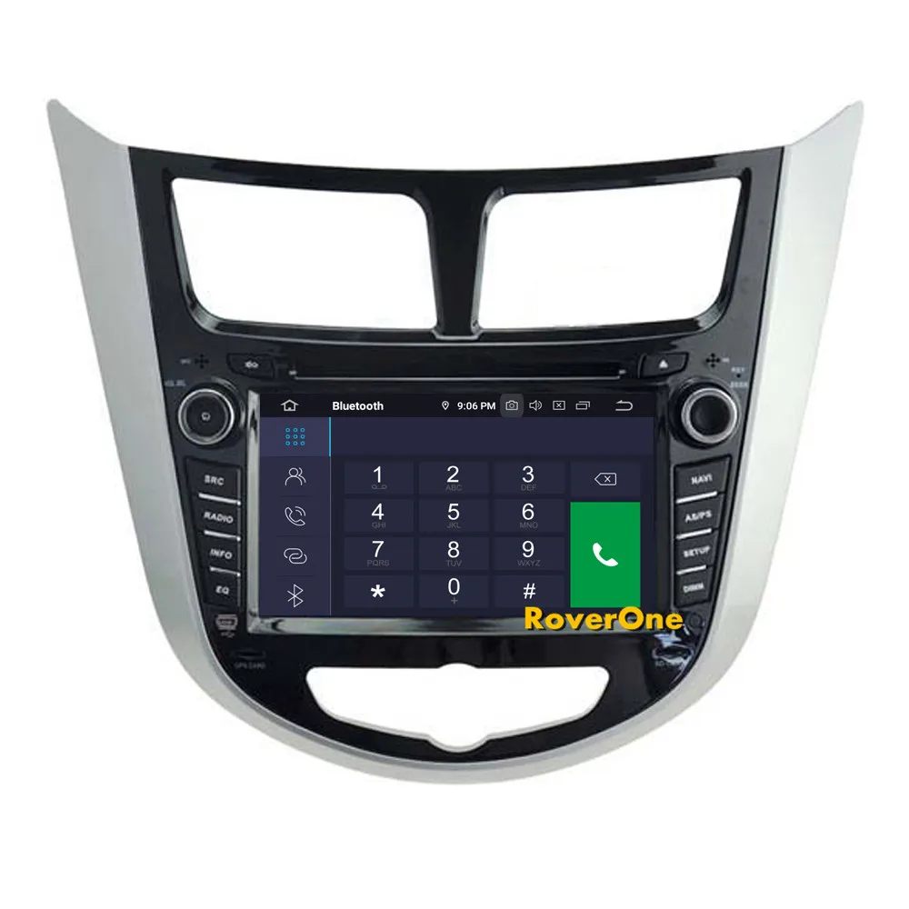 Perfect RoverOne Car DVD GPS For Hyundai Verna Solaris 2010 - 2014 Android 9.0 Octa Core 4G+64G Navigation Radio Stereo PhoneLink 9