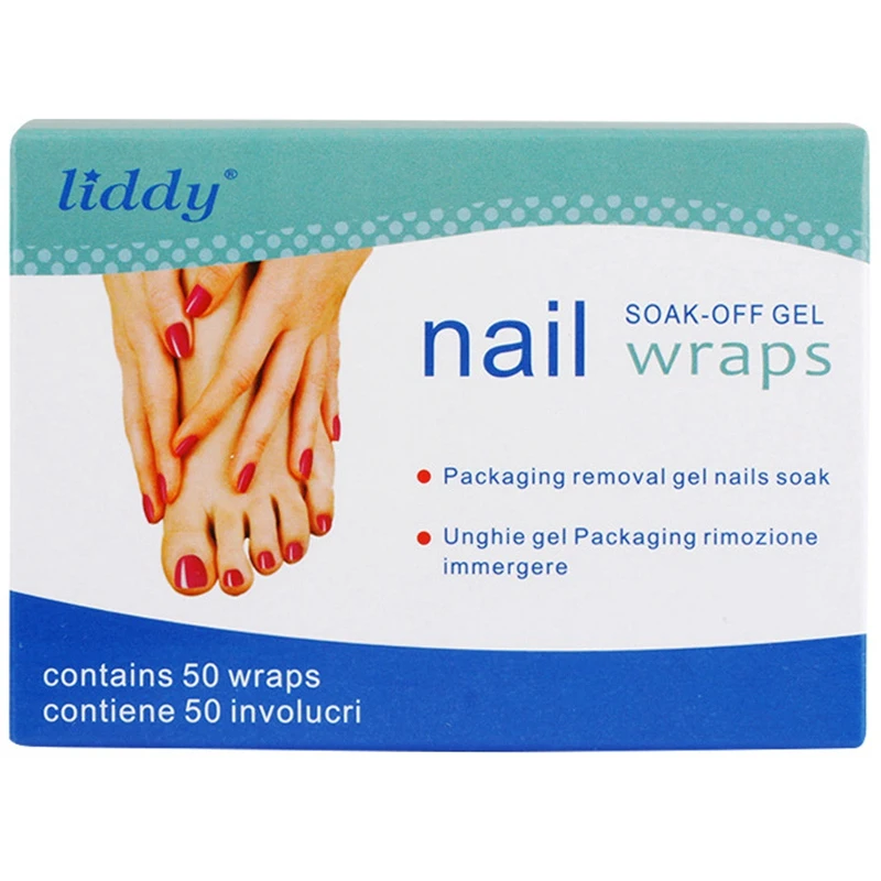 Liddy Nail Art Unloading Tin Paper Cotton Sheet Nail Oil Glue Unloading Tin Paper Nail Polish Gel Removable Foil Cotton 50Pcs