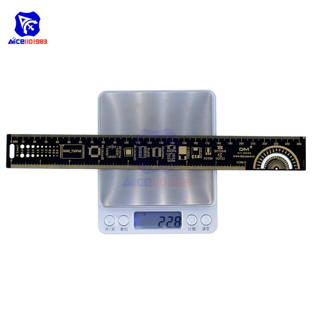 Линейка diymore 25 см 10 дюймов PCB электронный инженер измерительный инструмент