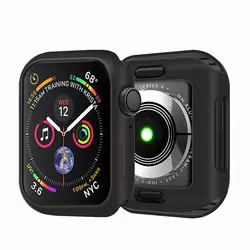 Мягкий силиконовый чехол для часов Apple Watch 5 4 3 38 мм 42 мм полный защитный чехол s бампер для iWatch 4 5 44 мм 40 мм Крышка для часов