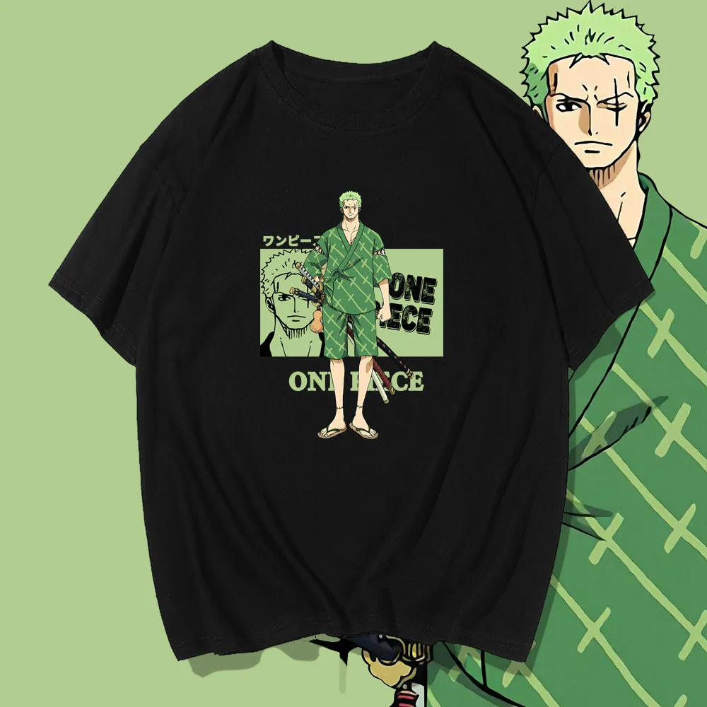 

ONE PIECE Roronoa Zoro Samurai T Shirt Japan Anime Unisex Short Sleeve Red Loose Top Men Cotton T-shirt Harajuku Graphic Tshirt