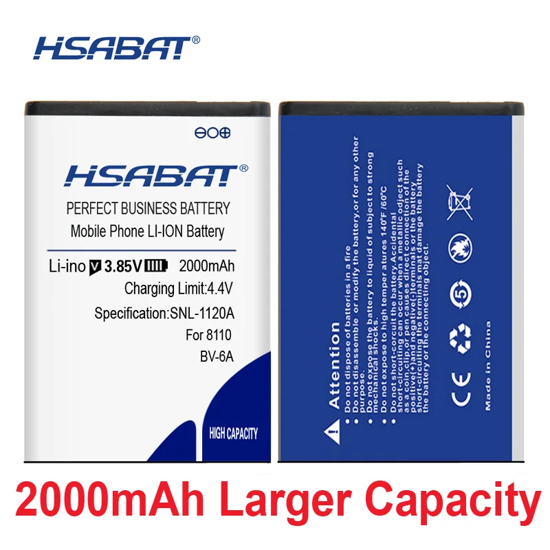 HSABAT 0 цикла 2000 мА/ч, BV-6A Батарея для Nokia банан 2060 3060 5250 C5-03 8110 4G, мобильный телефон с функцией запасной аккумулятор