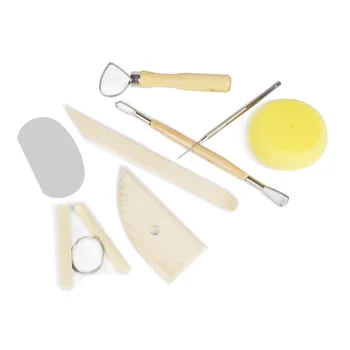 

8Pcs Set Molding Tools Handicrafts Pottery Tool Wood Knife Classic 8 Piece Set Clay Ceramics Practical