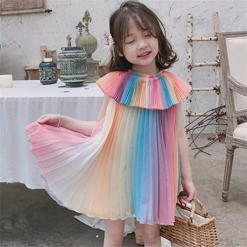 Pleated Dress - Light pink/multicolored - Kids