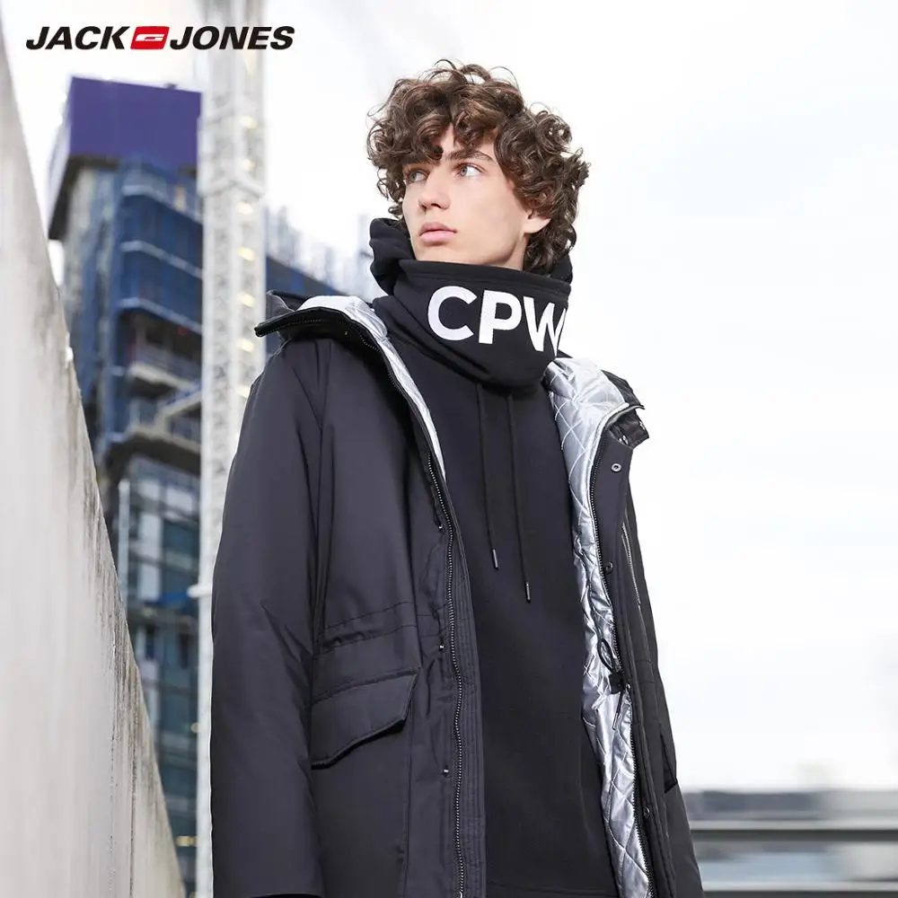Best  JackJones Men's Winter Hooded Down Jacket Casual Fashion Parka Coat Long style Menswear 218312518