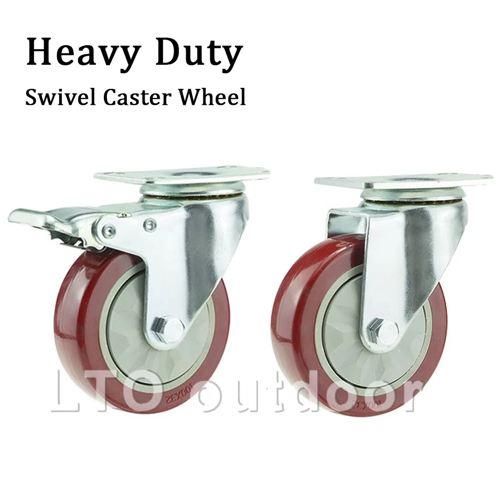 

1PCS 3/4/5Inch Heavy Duty PVC Swivel Caster Wheels Silent Caster For Furniture Wheel Carts Workbench Industrial Equipment