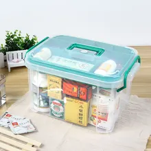 Best Offers First Aid Box Multi-Layered Home Kit Healthy Medical Plastic Medicine Large Transparent Box