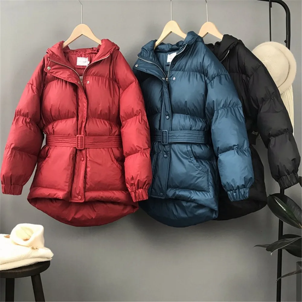 Winter Thicken Coats Women Parkas 2019 New Casual Hooded Loose Down Jacket Female Warm Cotton Padded Winter Coat Women Z1350 (2)