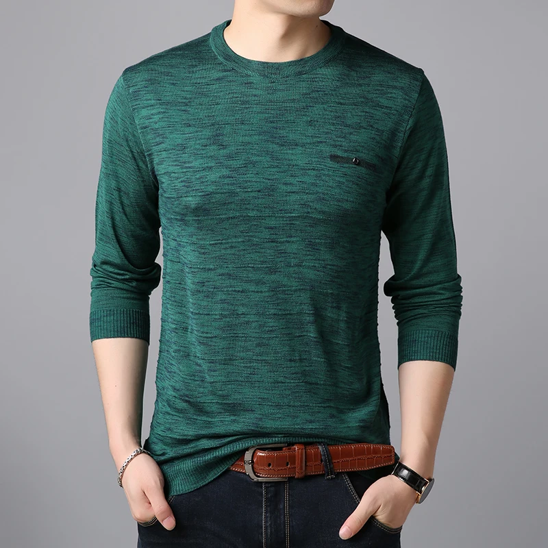 

men Long-sleeved round neck sweater male autumn winter thin bottoming shirt man Tide Warm sweaters