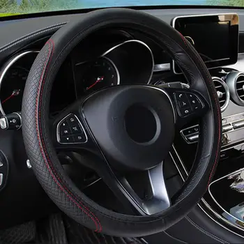 

Car Steering Wheel Cover Skidproof Auto Steering- wheel Cover Anti-Slip Universal Embossing Leather Car-styling Dropshipping CSV