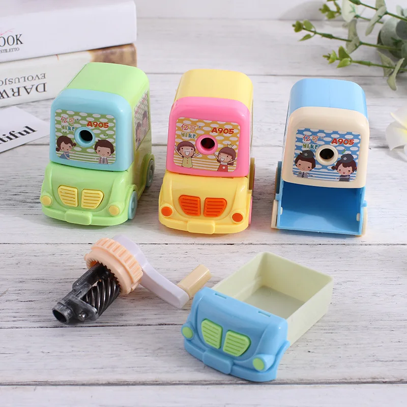 

Creative Students Pencil Sharpener Car Modeling Pencil Shapper Cartoon Automatic into the Pen Penknife