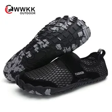 WWKK/водонепроницаемая обувь для мужчин; летние дышащие Нескользящие быстросохнущие сандалии без шнуровки; походная обувь для катания на лодках; обувь для кемпинга; кроссовки для морской погоды