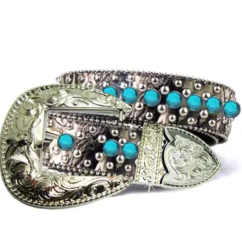 

Skyblue Acrylic Rhinestone Cowgirl Cowboy Horse Ridding Crystal Bull Racer West Camouflage Belt