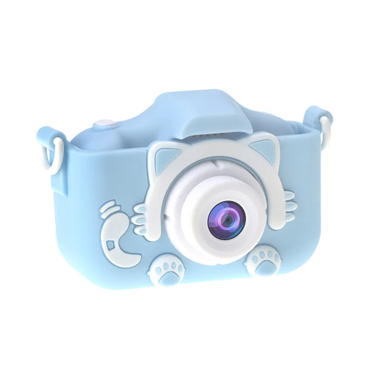 Blue cat 2,0 дюймов экран мини мультфильм дети камера HD цифровой 12 Мп фото Дети 1080P камера для детей день рождения Рождество подарок для мальчиков и девочек - Цвет: Blue cat