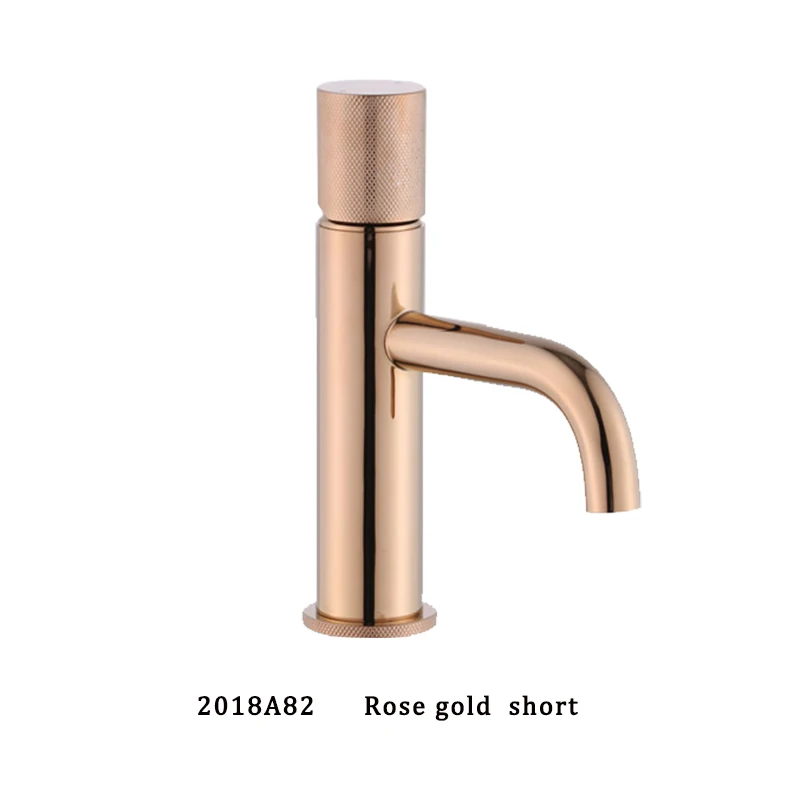 ROSE GOLDEN SHORT Смеситель для раковины, Ретро Черный кран, краны для ванной комнаты, кран для раковины с одной ручкой, винтажный смеситель для горячей и холодной воды, кран 2018A82 - Цвет: ROSE GOLDEN SHORT