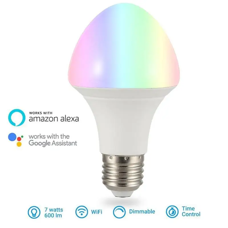 RGB полноцветная умная энергосберегающая лампа E27 светодиодный с регулируемой