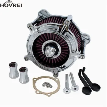 

Motorcycle chrome turbine Air Filter CNC Intake Air Cleaner kits For Harley Dyna FXR Street Bob FLD Touring FLTR Softail FXSTS