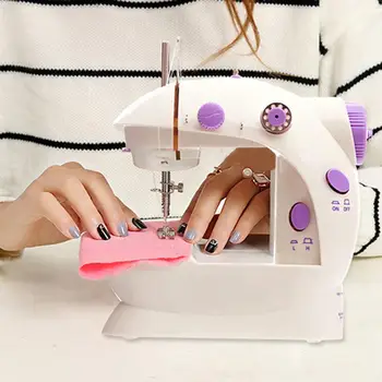 

202 Small Sewing Machine With Lamp Home Mini Sewing Machine Handicraft DIY Sewing Supplies
