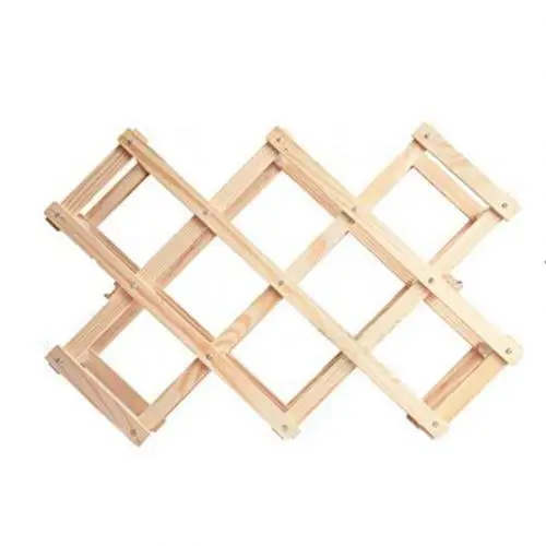 Wooden Color Деревянный ромбовидный винный стенд складной держатель для бутылки Органайзер полка винный шкаф практичный складной Декор шкаф - Цвет: Wooden Color