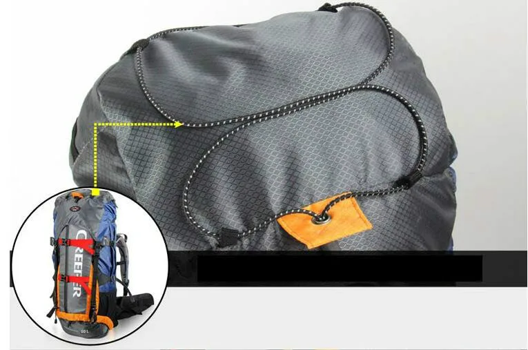 Creeper Professional Waterproof Rucksack External Frame Climbing Camping Hiking Backpack Mountaineering Outdoor Sport Bag 60L