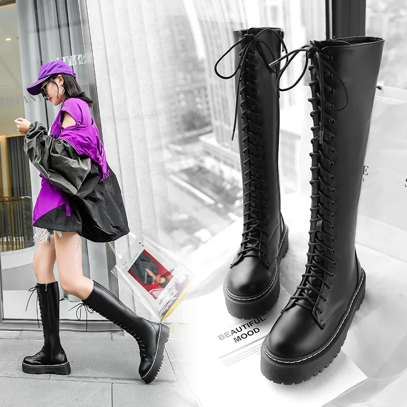 

Flat Heel Autumn Boots Brand Women's Shoes Sexy Thigh High Heels High Sexy Round Toe Booties Ladies Bootee Woman 2019 Zipper