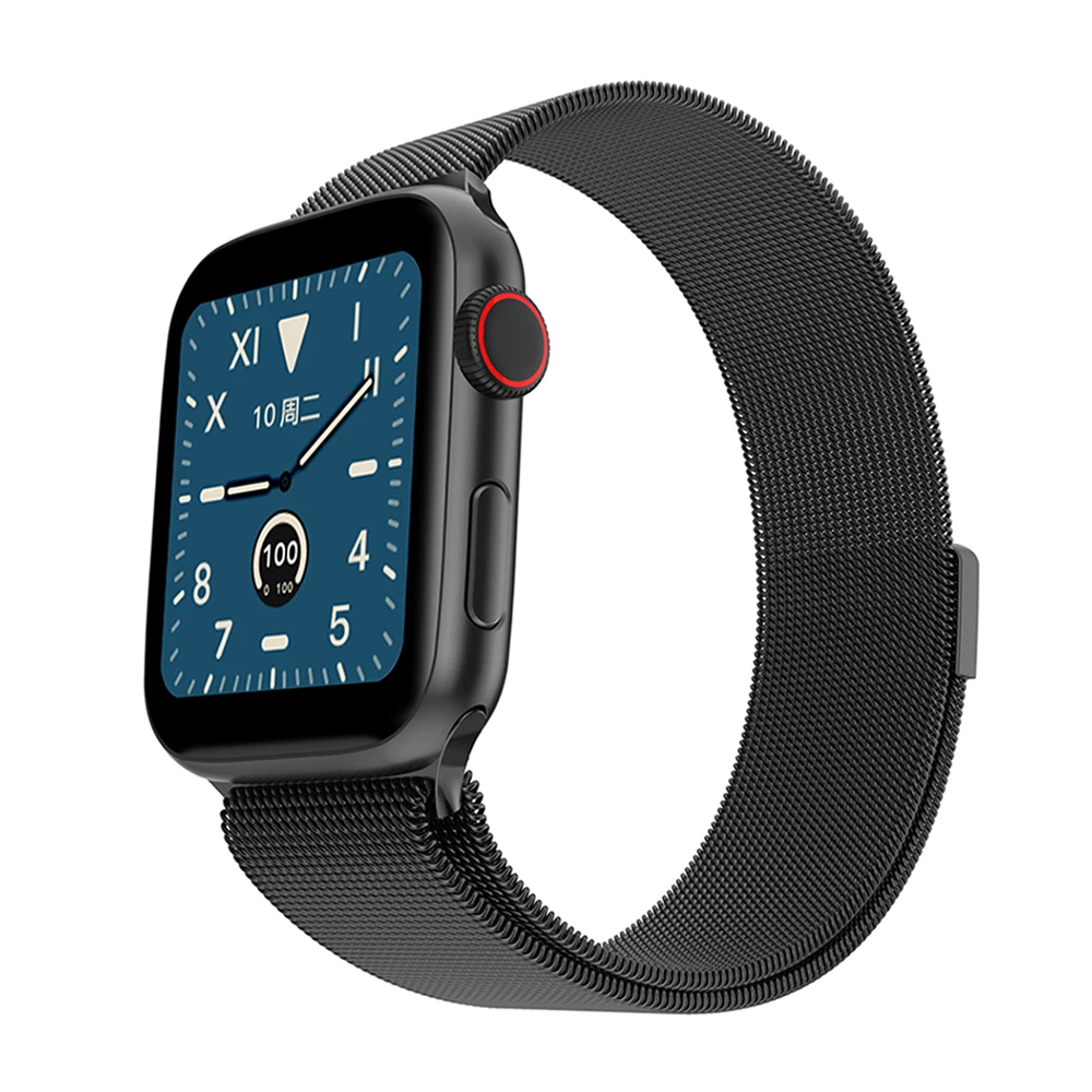 Finow W68 Смарт-часы reloj 1,54 дюймов с дисплеем BT умные часы для мужчин монитор сердечного ритма для Apple IOS Android телефон умные часы - Цвет: Black Milanese