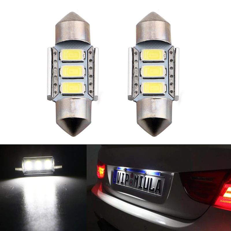 2 x 3 LED SMD 36mm Number Plate Canbus Bulbs White Audi TT A3 A4 A6 A8 Q7 