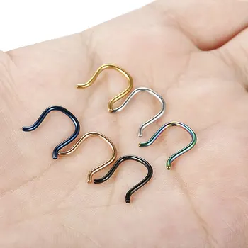 

Nasal Septums Nose Ring Lip Hoop Clean Safety Nose Clip Piercing Jewelry U Shape Fashion Ear Piercing Stainless Steel 1Pcs