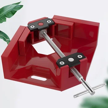 

1PC 90°Right Angle Clamp T-shaped Angle Clamp Photo Frame Clamp Tool Multi-purpose Hardware Tool for Home Studio (Red)