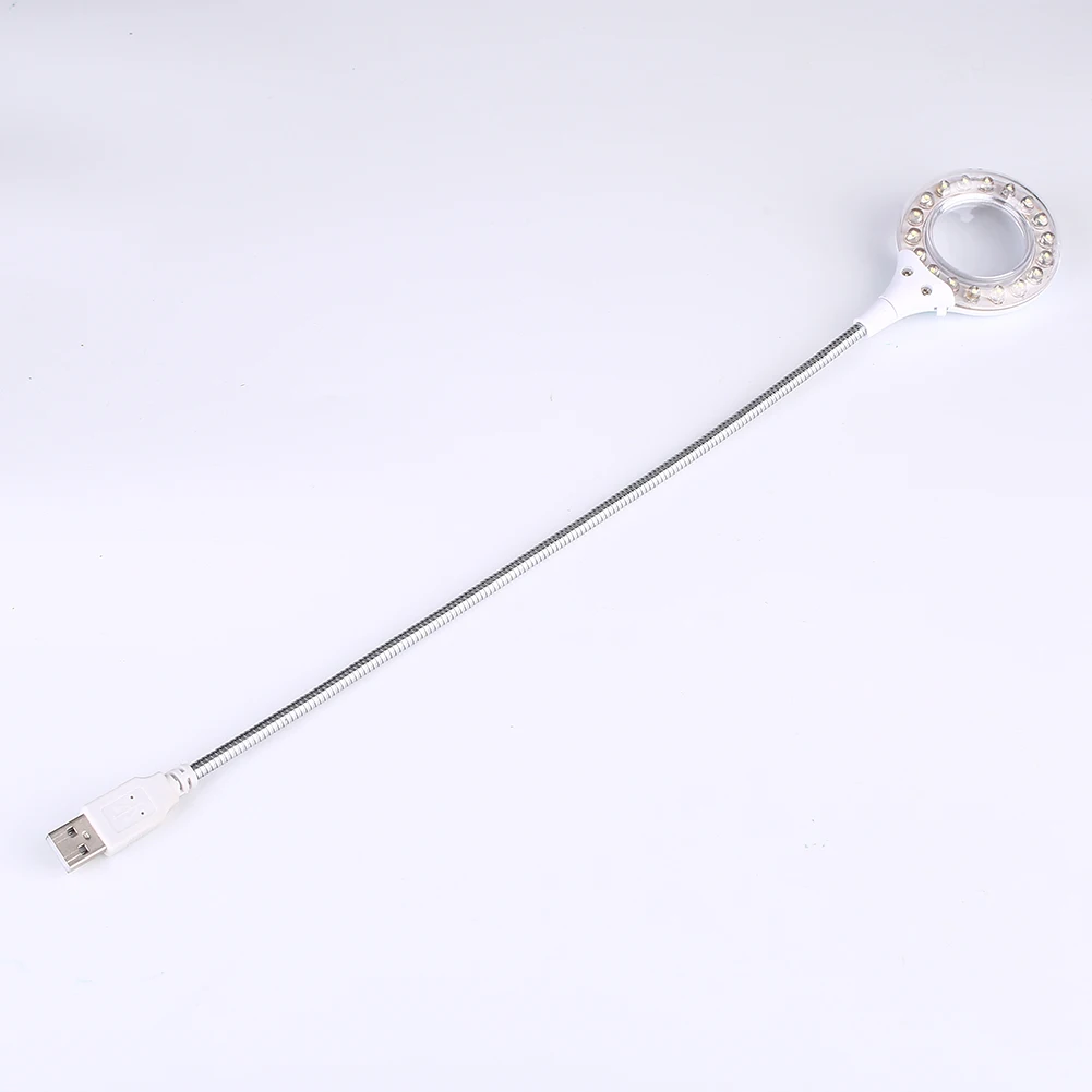 Яркий ночной Светильник 18LED USB с увеличительным стеклом для глаз, холодный белый