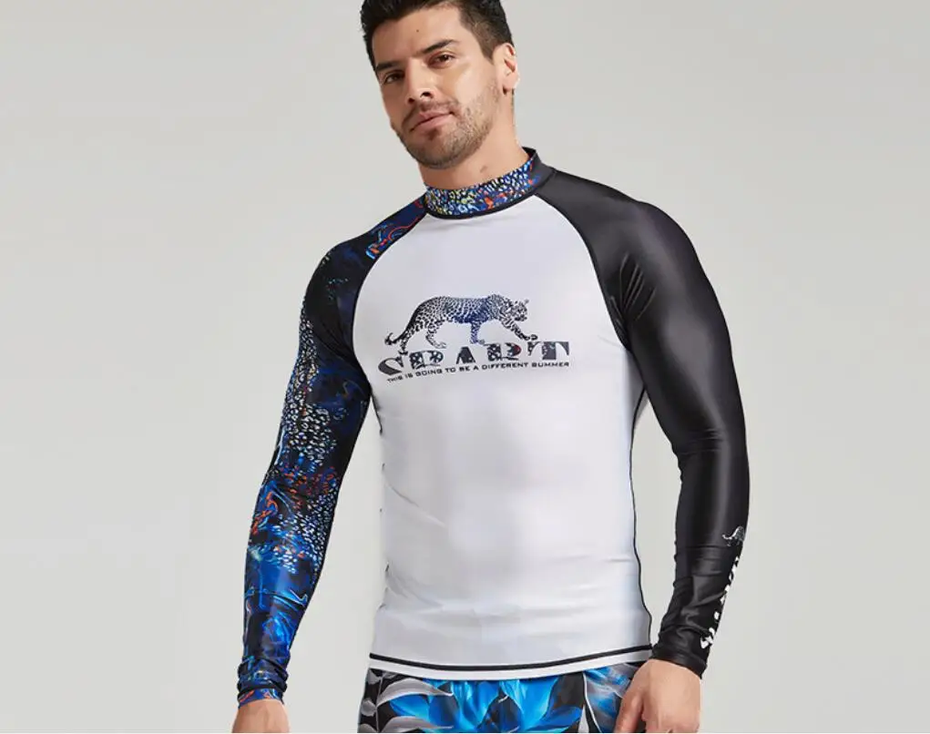 Men's UV Sun Protection Long Sleeve Top Shirts Skins Tee Compression Base Layer Dry-Fit Compression Gym Trainning Shirt 3XL