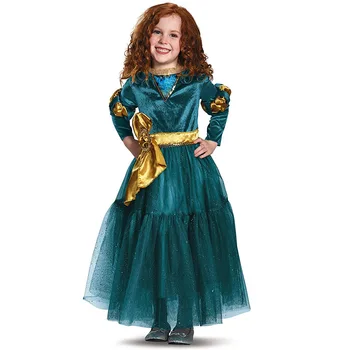 

Brave Princess Dress For Girl Kids Frocks Halloween Party Clothing Prom Ball Gown Children's Day Green Costumes