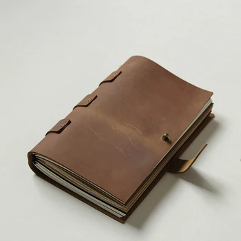 

2017 Genuine leather notebook loose fashion diy blank notebook diary