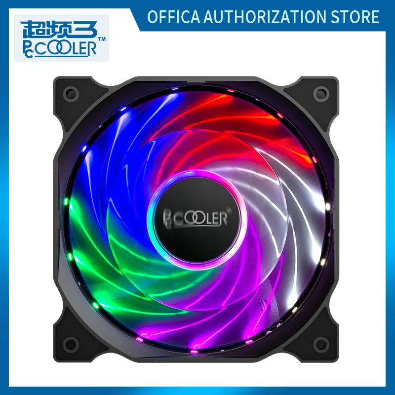 

Pccooler Phantom Large Air Volume CPU Fan With 15LED Symphony Laser Light Effect Double Swirl Blade Shock Absorption And Mute