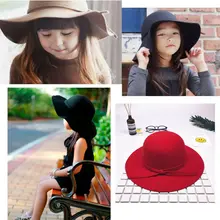 Милая хлопковая пляжная шляпа-котелок с широкими полями для маленьких девочек; летняя солнцезащитная Кепка; шляпки с бантом для принцессы