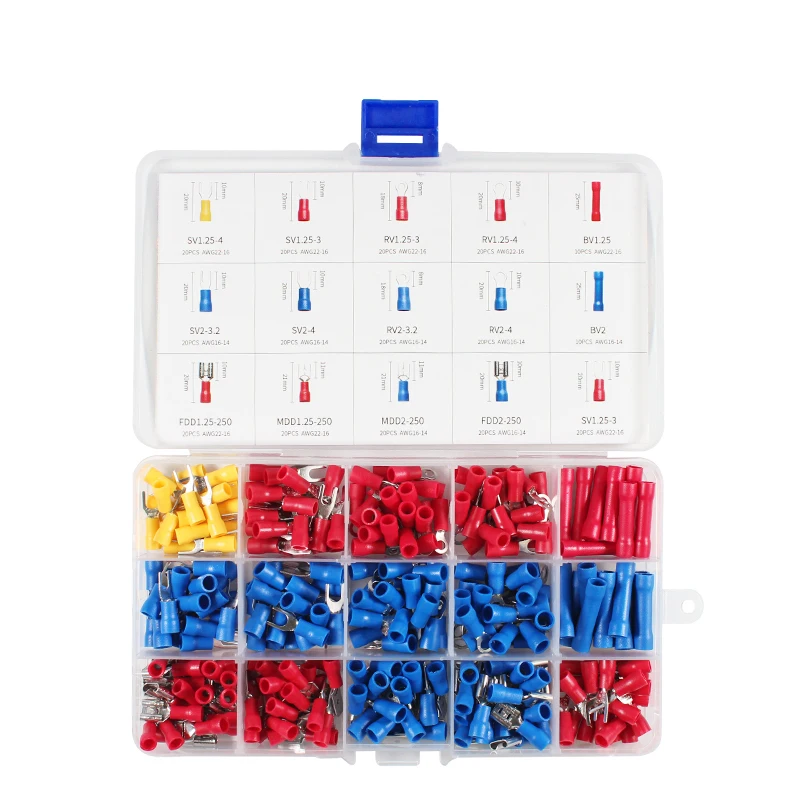 280PCS SN-02C 0,25-2.5mm2 мини-клещи электрические проволока ОБЖИМНАЯ инструменты трубчатые Клеммы Коробка комплект 280 шт. обжимной Стриппер терминал - Цвет: 280PCS