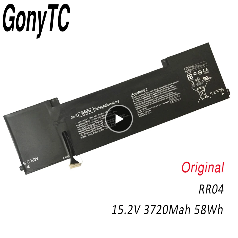 GONYTC RR04 15,2 V 58Wh аккумулятор для ноутбука hp OMEN 15-5016TX 15-5014TX HSTNN-LB6N RR04